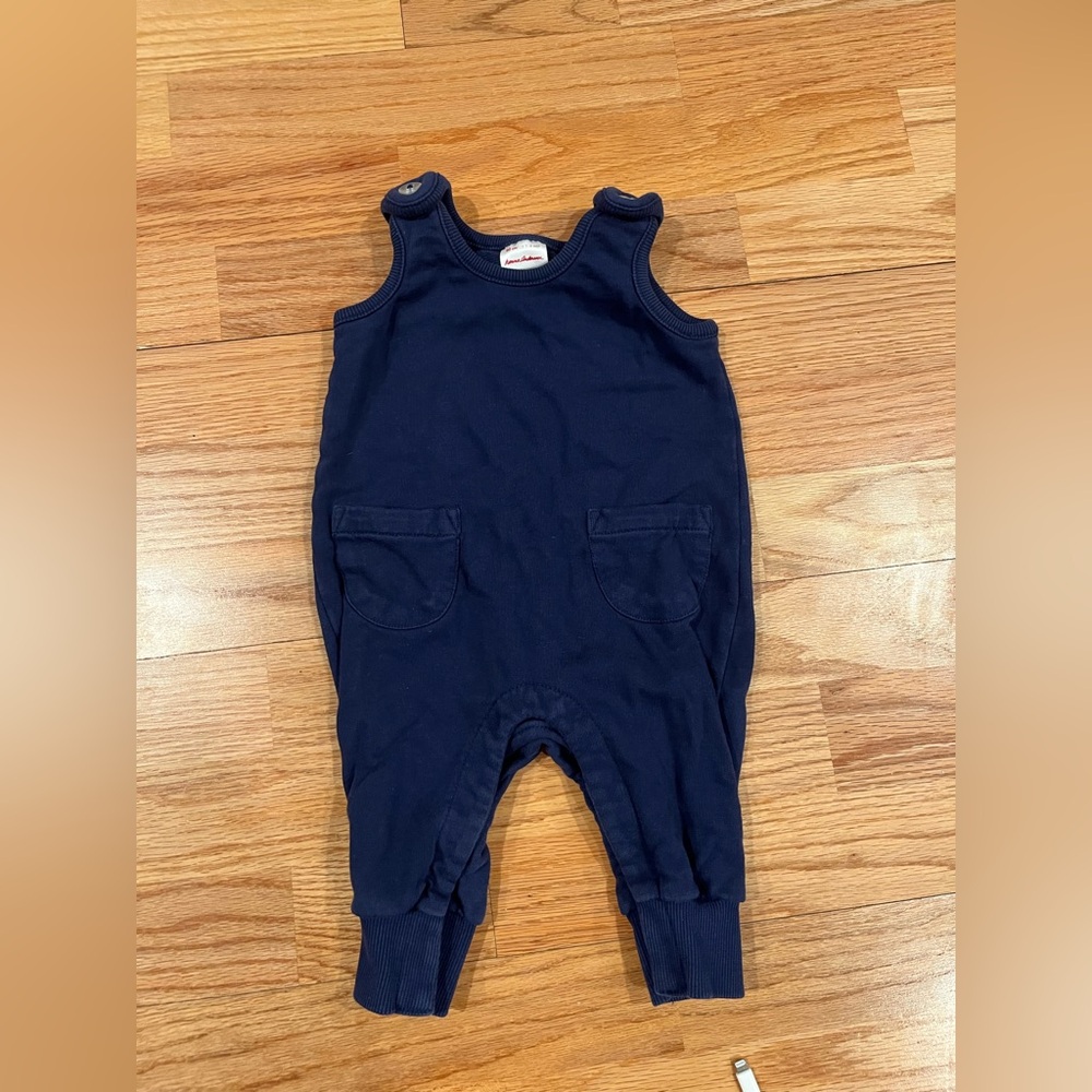 Hanna Andersson Baby Overalls French Terry Navy